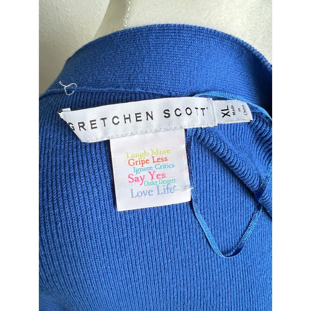 Gretchen Scott Grosgrain Heaven Royal Blue Cardigan Women's XL Classic Preppy - Picture 6 of 7